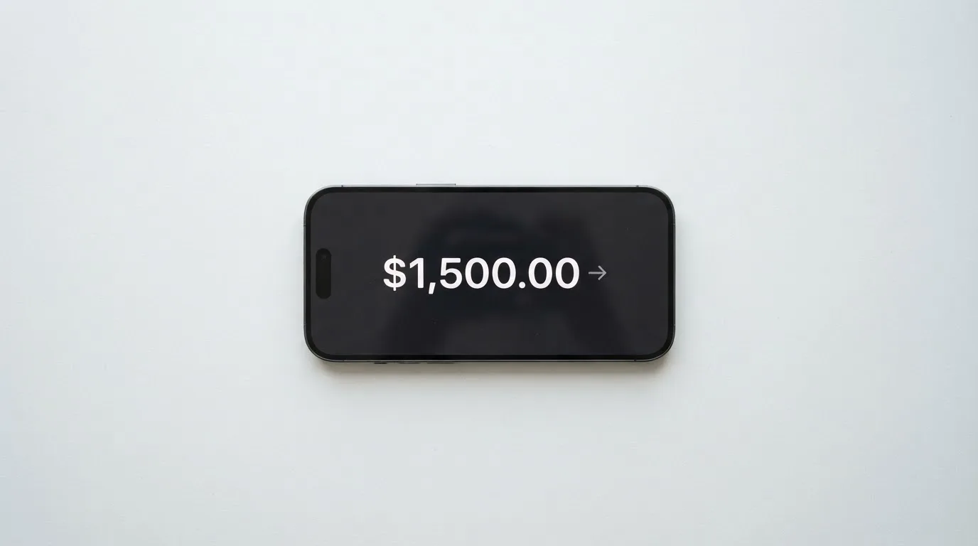 Телефон с экраном перевода стейблкоина