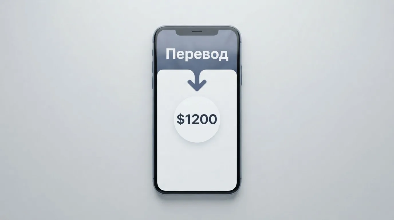 Телефон с экраном перевода стейблкоина