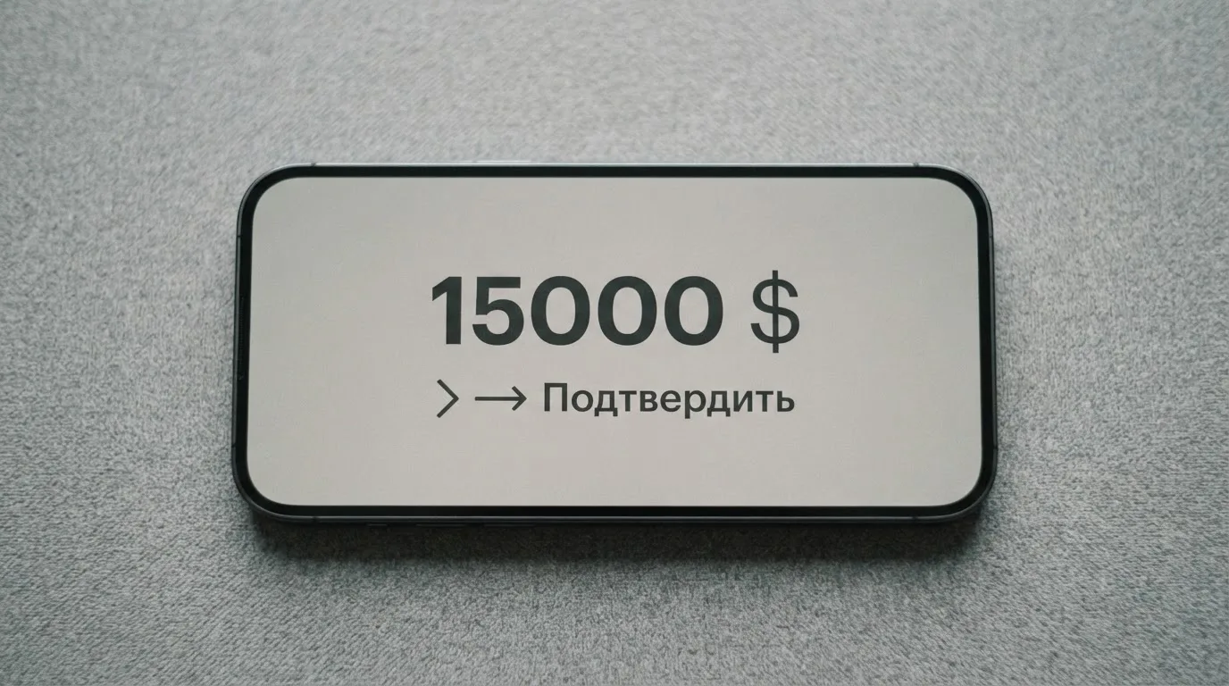 Телефон с экраном перевода стейблкоина