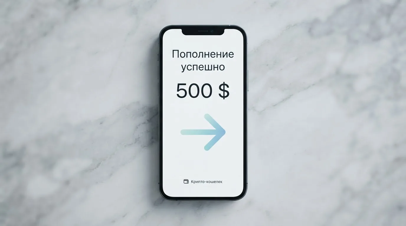 Телефон с экраном перевода стейблкоина