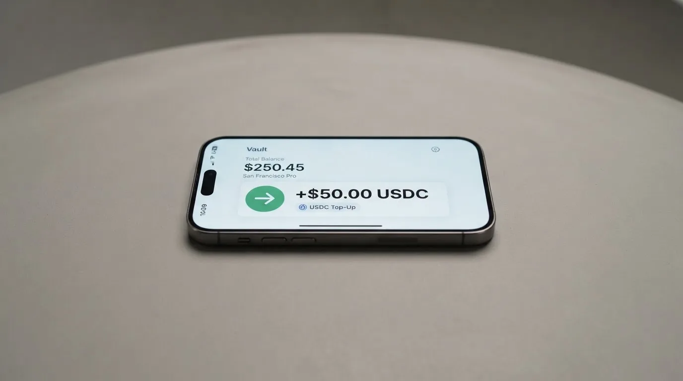 Телефон с экраном перевода стейблкоина