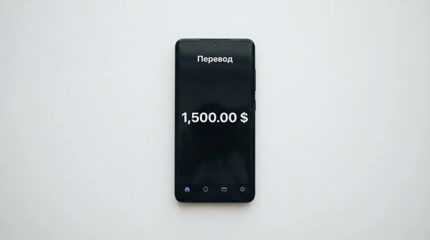Телефон с экраном перевода стейблкоина