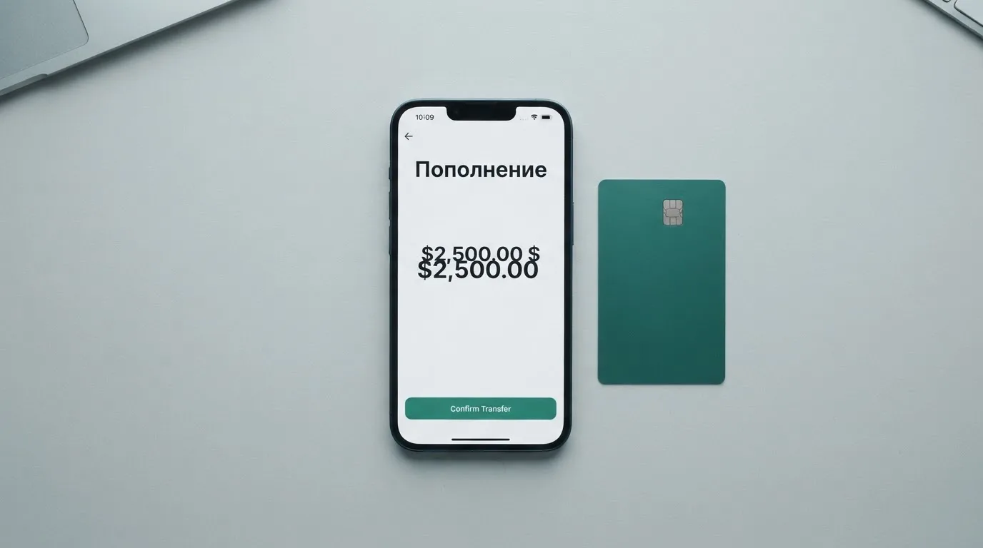 Телефон с экраном перевода стейблкоина