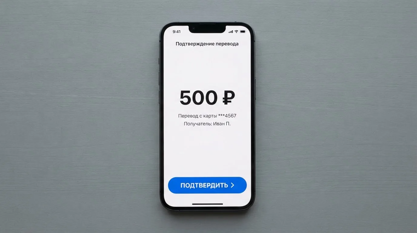 Телефон с экраном перевода стейблкоина