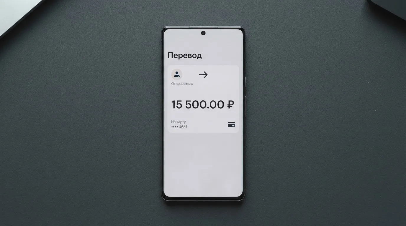 Телефон с экраном перевода стейблкоина